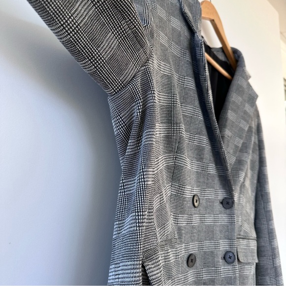 Express Oversized Glen Plaid Double Breasted Blazer - Picture 7 of 12